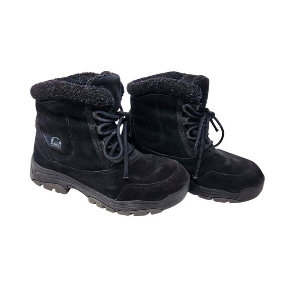 Sorel Waterfall Low Lace Black Waterproof Winter Boots Lace Up Black Size 8.5 - Picture 2 of 10